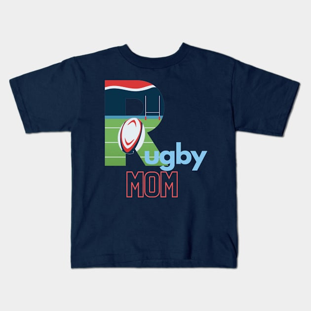 Rugby Mom Kids T-Shirt by Sport-tees by Marino's
